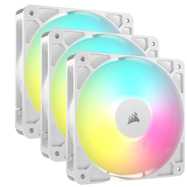 Corsair RS120 ARGB Triple Pack of 120mm PWM Fans in White
